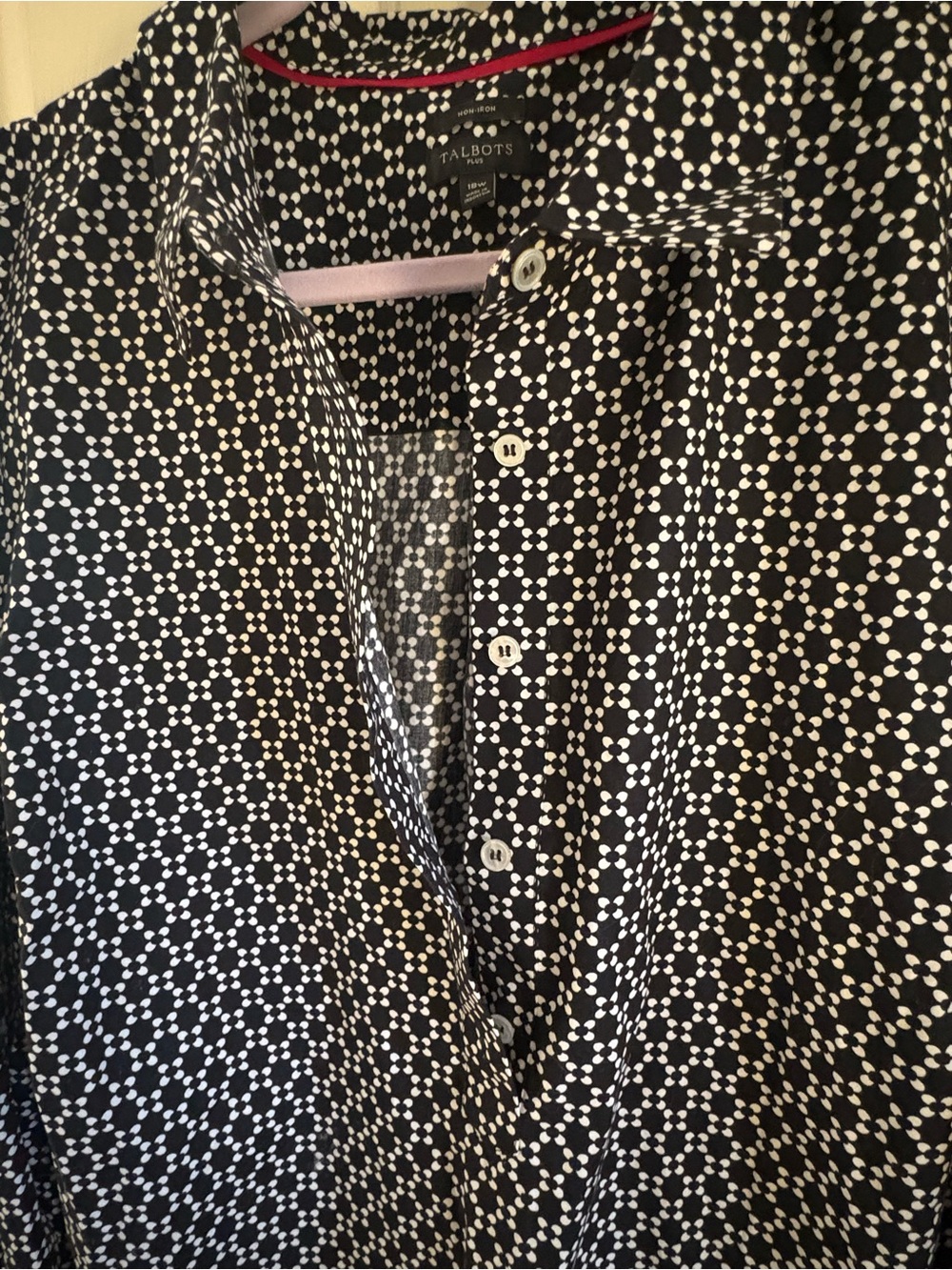 Talbots Plus Women's Black and White Blouse, Size 18W - Picture 2 of 6
